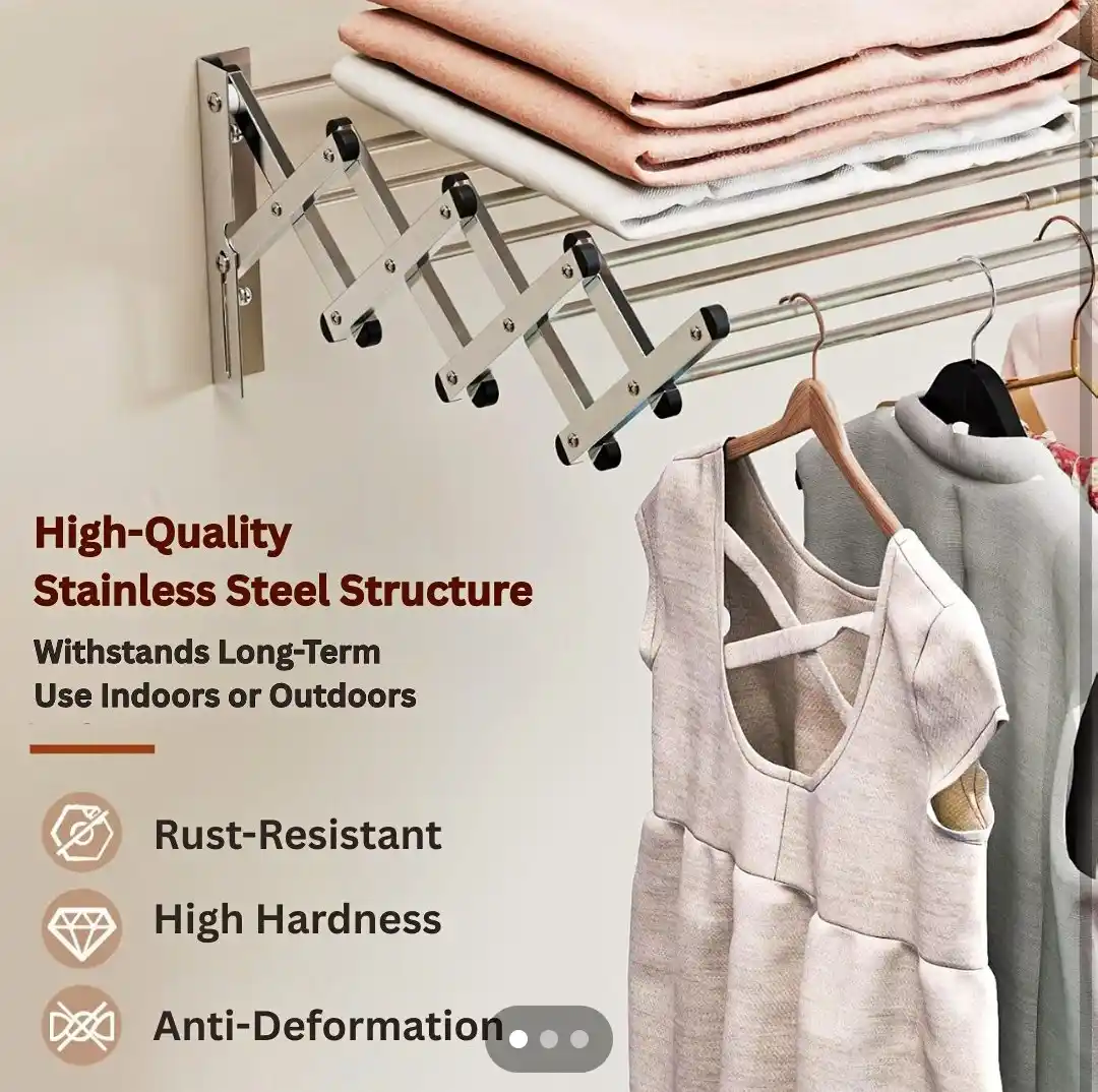 Wall mounted Clothes drying Hanger (Stainless Steel)