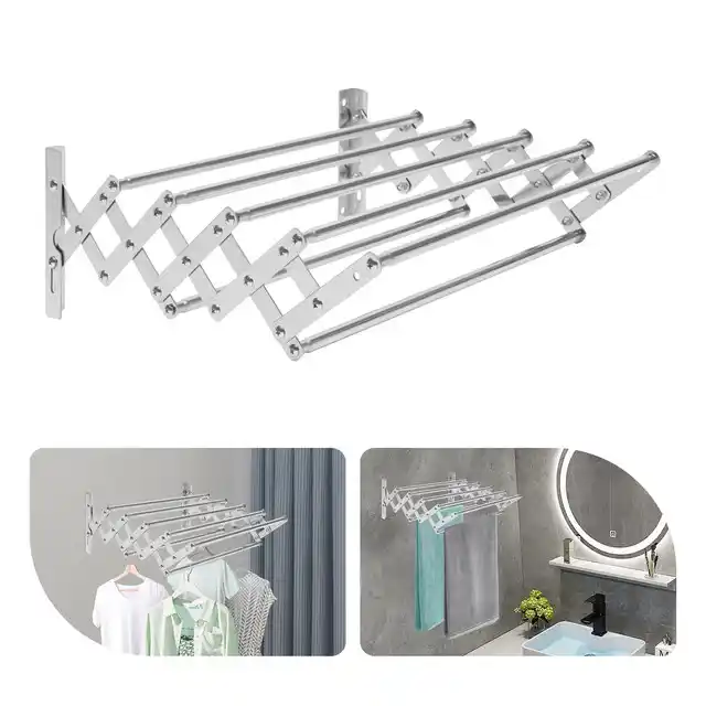 Wall mounted Clothes drying Hanger (Stainless Steel)